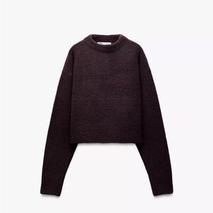 NEW Zara Soft Knit Eggplant Short Sweater